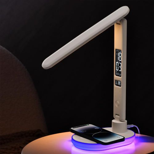 Porodo Multifunctional Esports Desk Lamp with Wireless Charger - White PDX119